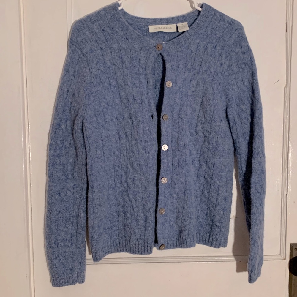 Blue Wool Cardigan